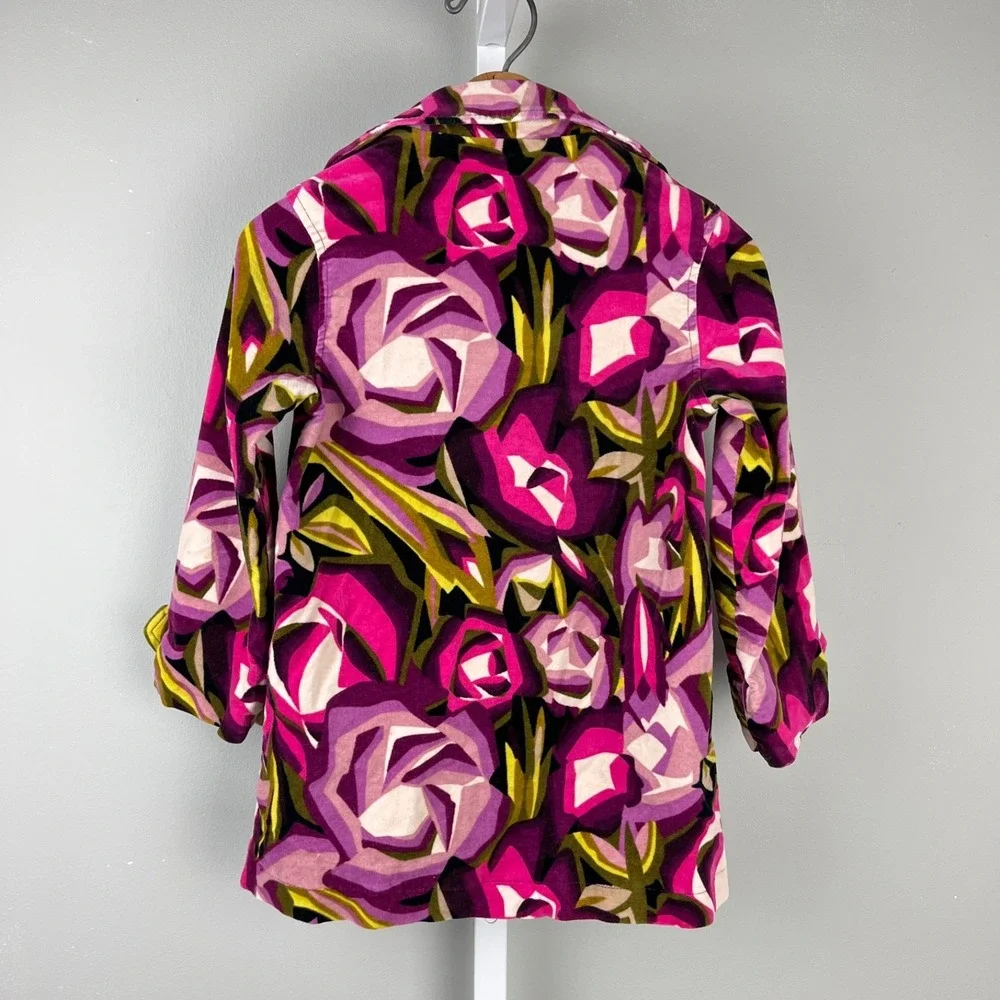 Missoni for Target Girls Velvet Jacket Coat Size XS 4 Multicolor Double Breasted